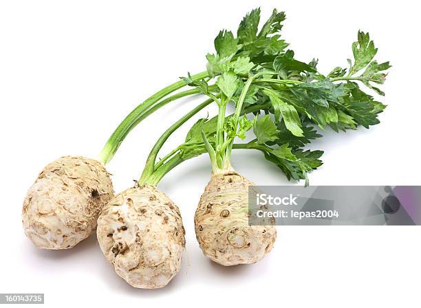 Fresh Celery With Root Stock Photo - Download Image Now - Celery, Cut Out, Freshness