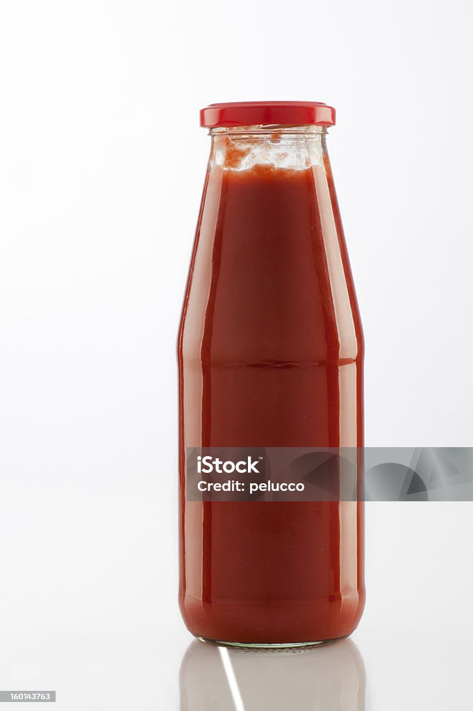 Spaghetti sauce Jar of tomato sauce isolated on a white background. Bottle Stock Photo