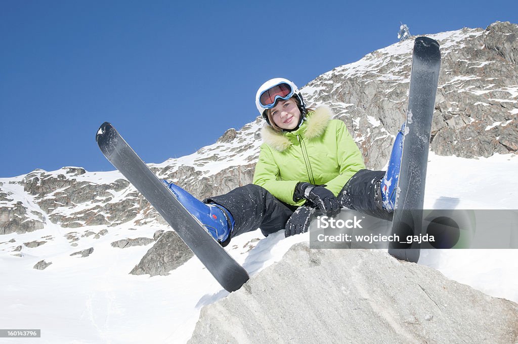 Portrait of young skier Resting young skier - portrait Activity Stock Photo