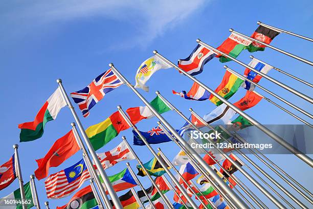 World Flags Stock Photo - Download Image Now - Global Business, Global Village, Global Communications