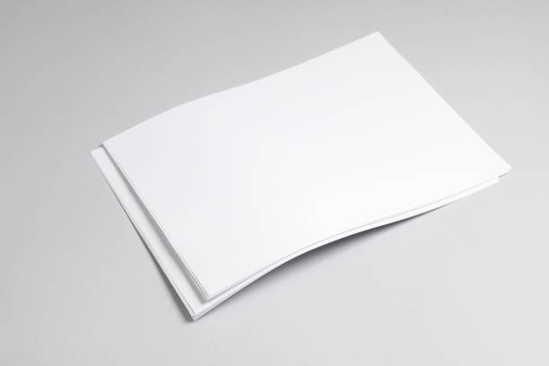 istock A4 white blank sheets of paper on a gray background. Template for design 1601448894