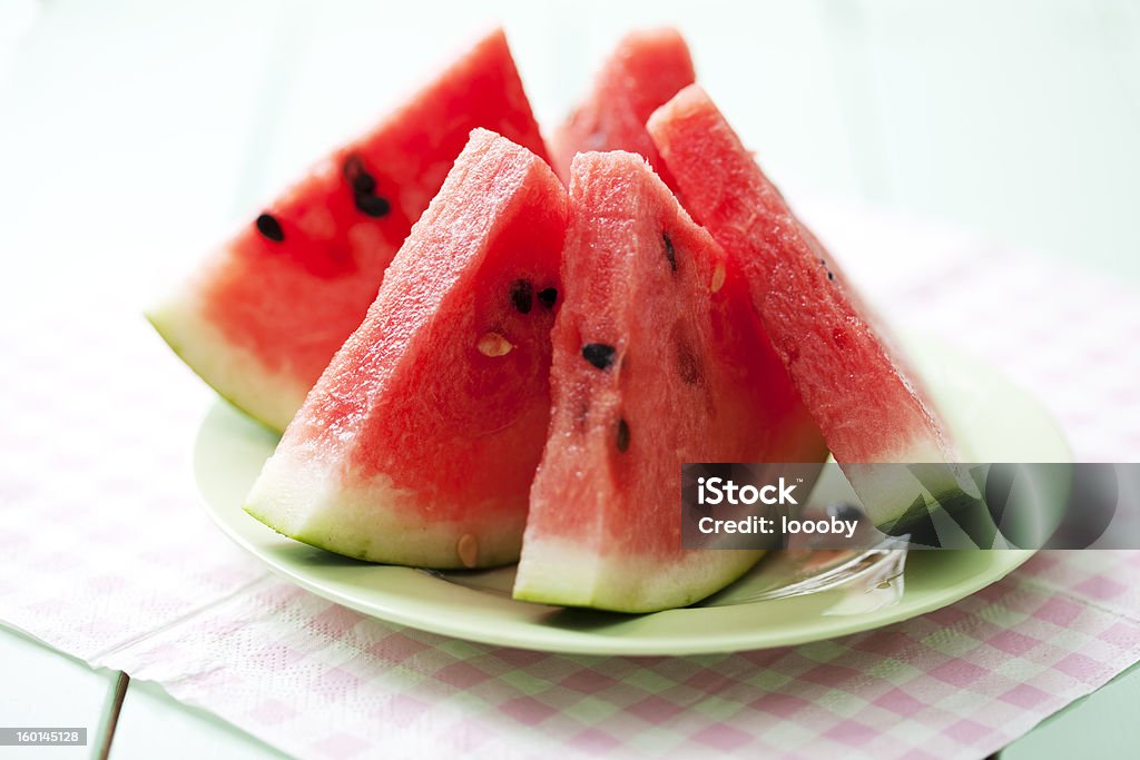 watermelon slices plate with freshly cut watermelon Antioxidant Stock Photo