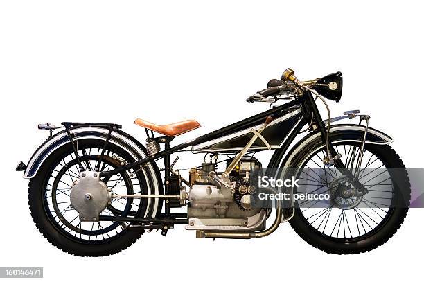 Antikes Motorrad Stockfoto und mehr Bilder von Motorrad - Motorrad, Retrostil, Freisteller – Neutraler Hintergrund