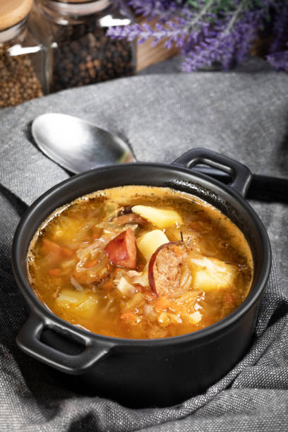 istock Traditional russian sour cabbage soup 1601485536