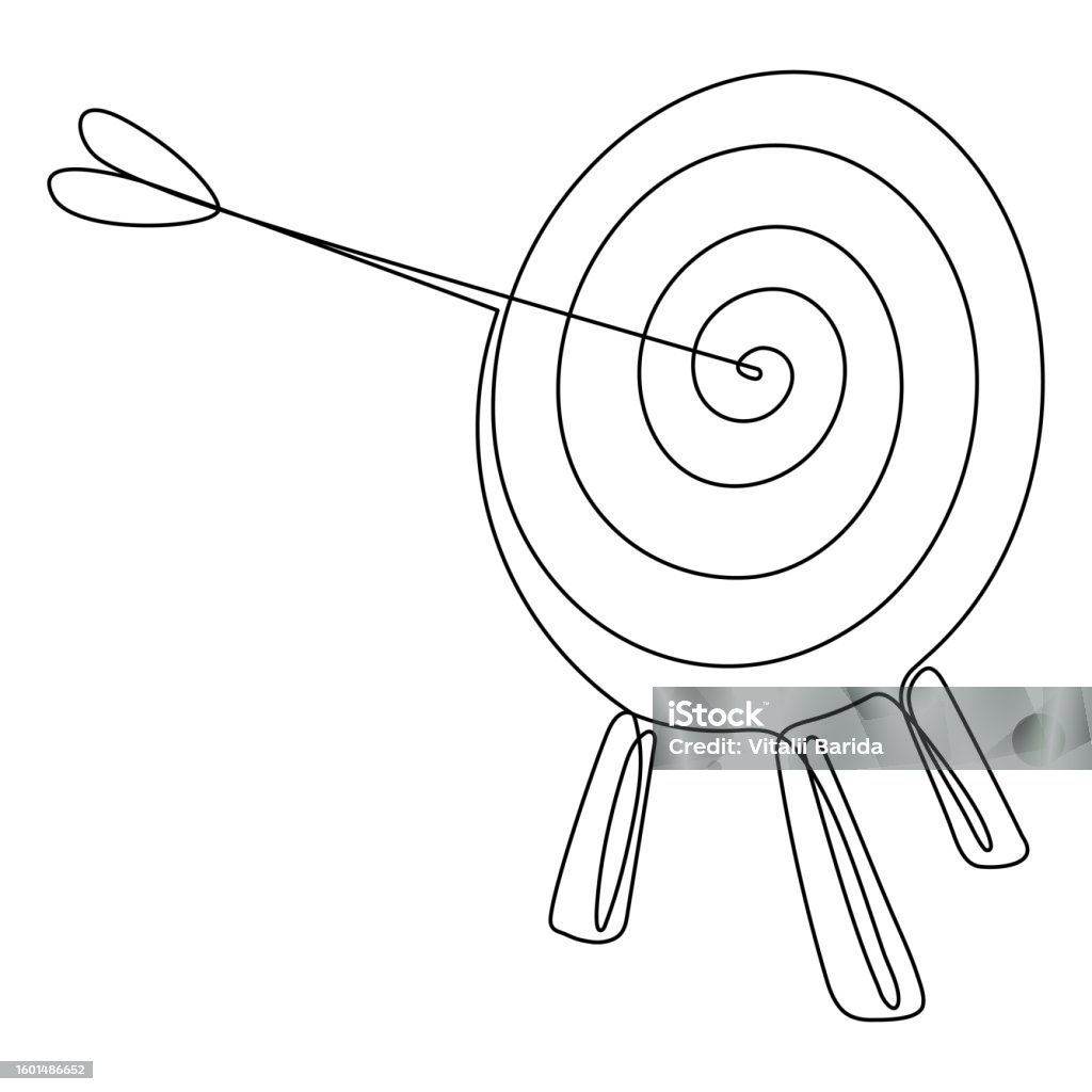 Target Drawing Simple Target With Arrow Continuous Line Drawing Stock Illustration - Download ...