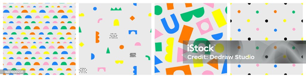 Fun Creative Patterns Fun Colorful Seamless Pattern Collection Stock Illustration - Download ...