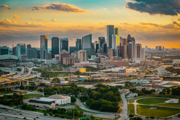 istock Aerial Cityscape Houston at Sunset 1601579379