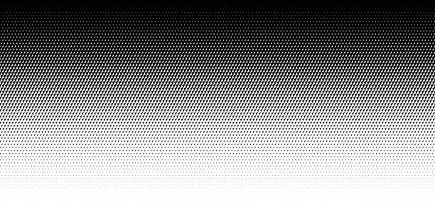 Vector illustration of Black triangle dots gradient on white background