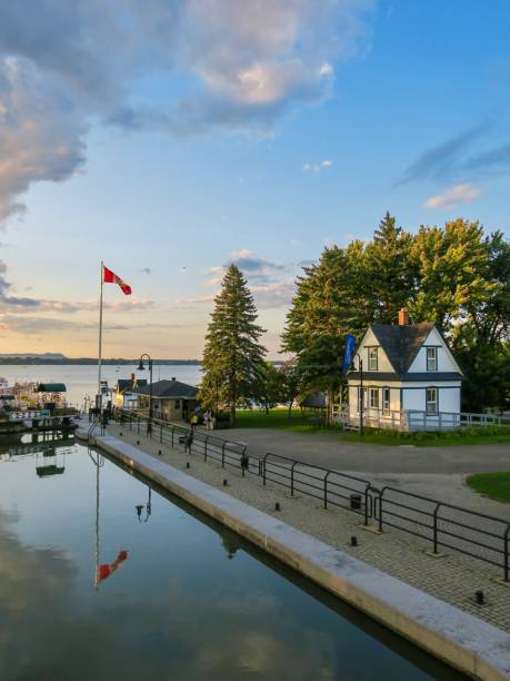 istock The Canal Lock and Flag 1601609467