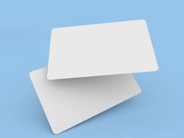 istock Two bank cards mockup on a blue background. 1601625086