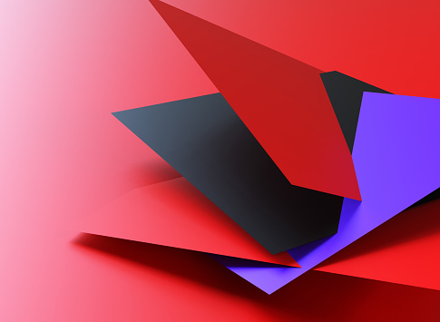 red silk triangular neckerchief isolated on white background