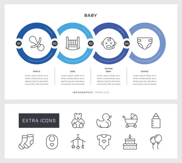 Vector illustration of Baby Infographic Design with Line Icons