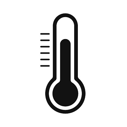Black thermometer. Thermometers with a scale for measuring degrees of temperature. Temperature measurement heat and cold.