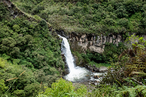 A waterfall on the Rita de Cascadas - the Waterfall route - that is a well known tourist attraction and runs for 25 km from the famous town of Banos to Puyo. There are numerous waterfalls that follow the course of the Pastaza river