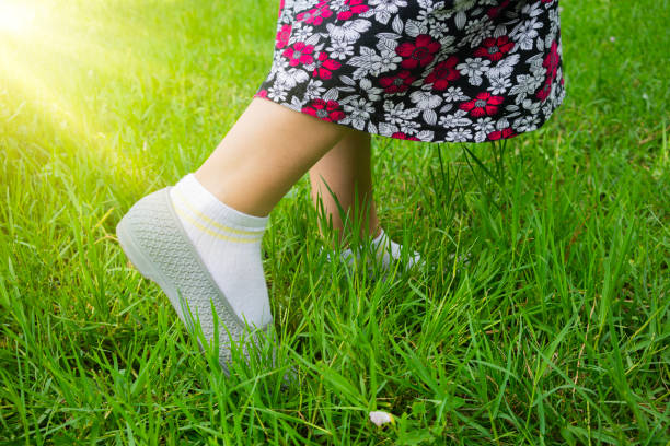 wearing local rubber shoesvillager woman.