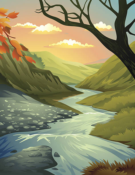 Stream vector art illustration