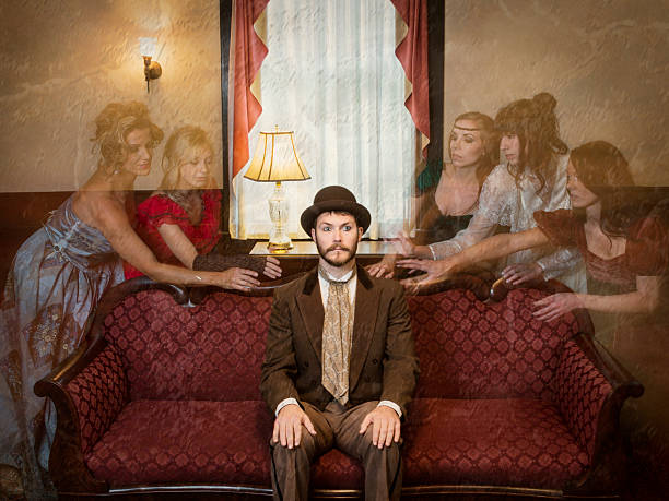 istock Ghosts of women haunting a man 160178372