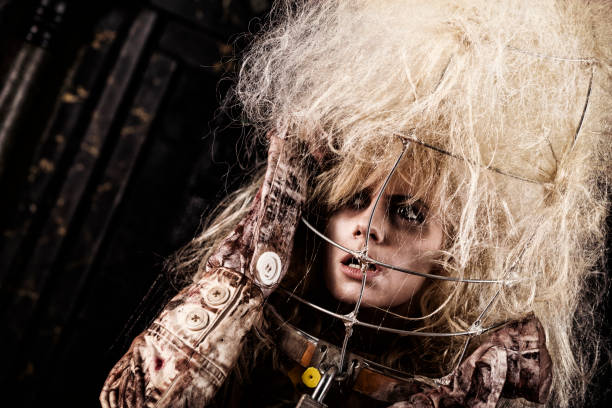 istock Mental ilness: crazy woman in straight jacket 160178390