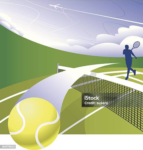 Smash The Court Stock Illustration - Download Image Now - Tennis, Tennis Ball, Sports Court