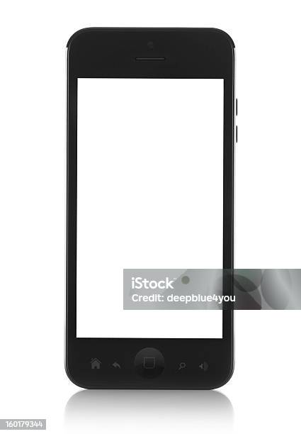 Moderno Genérico Smartphone Con Pantalla En Blanco Y Negro Foto de stock y más banco de imágenes de Contorno