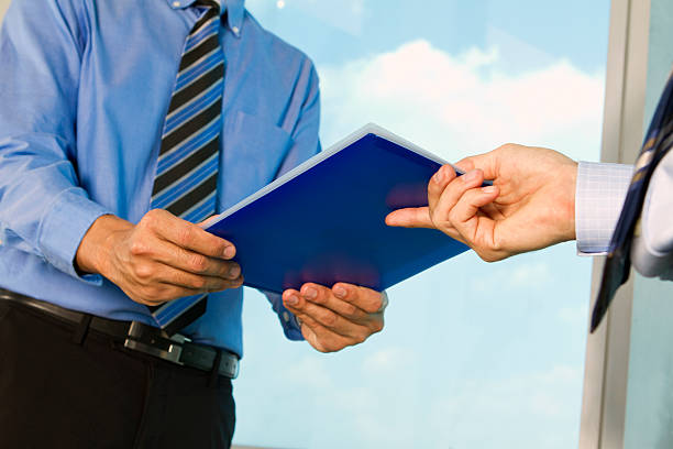 istock Business man submitting a report 160179580