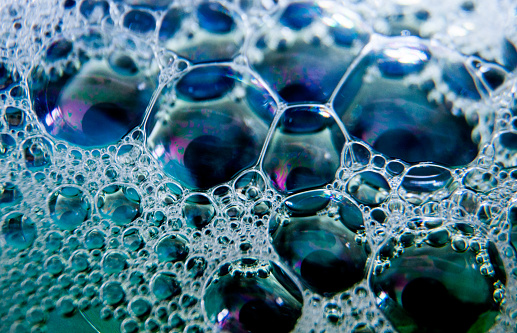 Closeup photography of colorful soap bubbles