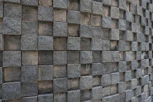 An artistic background wall made of stone