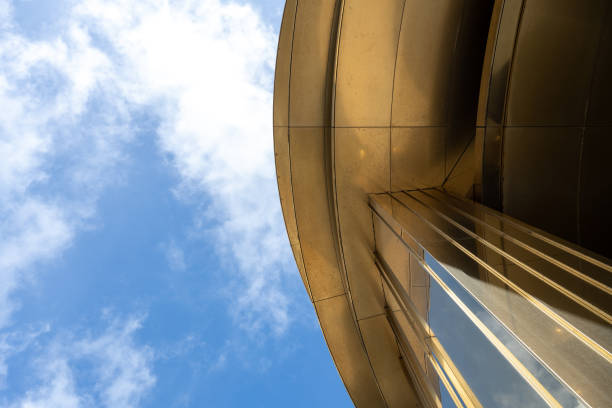 istock Low angle vision of modern architecture on sunny days 1601859590