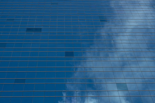 Glass exterior wall details of skyscrapers