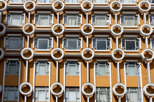 Geometric windows in style architecture