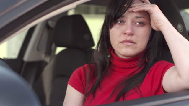 HD: Woman Weeping In A Car