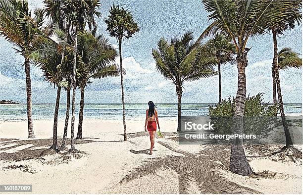 Ilustración de Latin American Mujer Caminando En La Playa y más Vectores Libres de Derechos de Playa - Playa, Mujeres, Una sola mujer