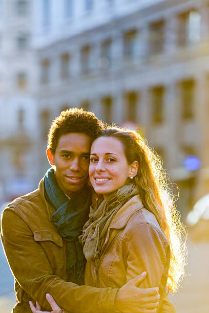 istock Lovely interracial couple having great time outdoors 160187443