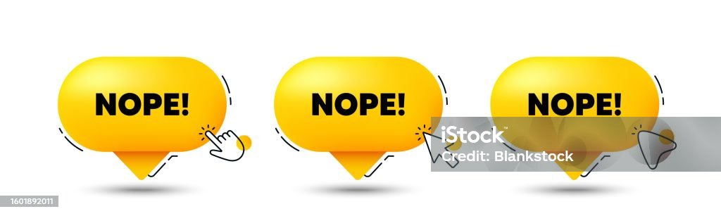 Nope Ascii Nope Tag Negative Answer Text Click Here Buttons Vector Stock ...