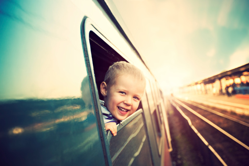 Little boy on the train