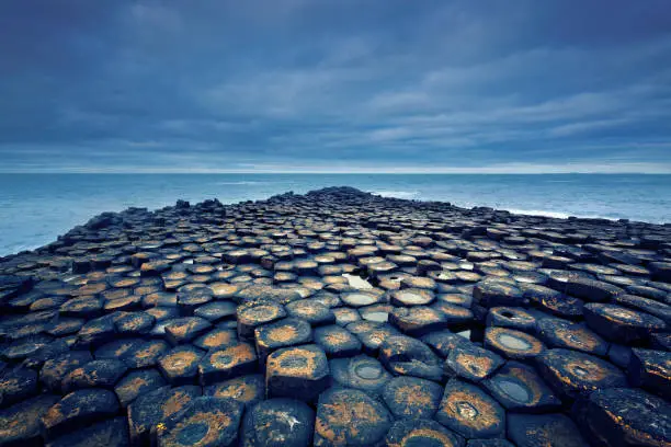 Giant's Causeway on a cloudy day - Northern Ireland