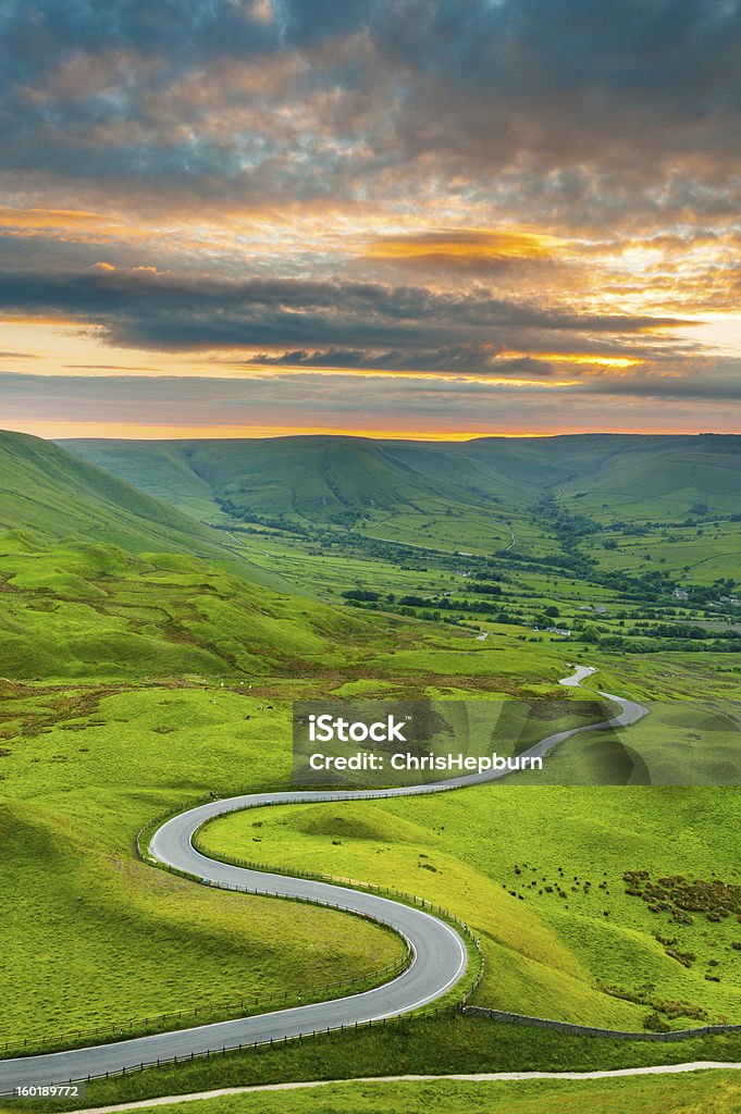 Edale Valley Road, parc National de Peak District - Photo de Parc National de Peak District libre de droits