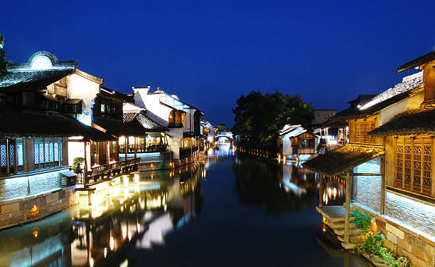 istock night scene in Wuzhen 160192347