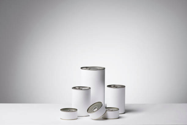 istock Blank labeled products on neutral white to gray gradient background 160192711