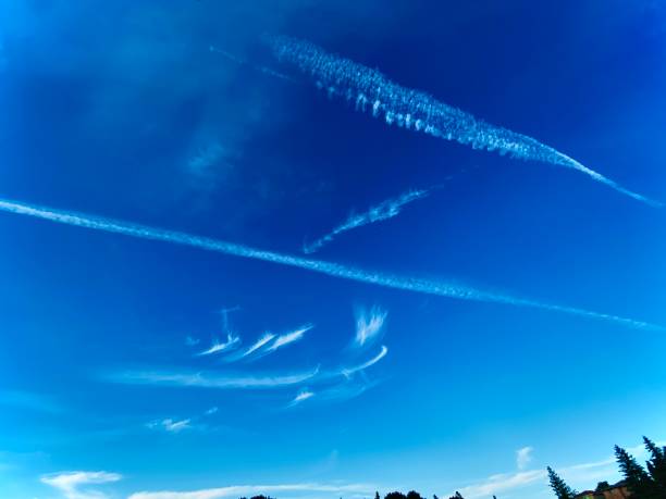 istock Beautiful Dusk evening Cirrus Uncinus Clouds twilight blue sky nature's strokes - Bottom View wide panaroma background 1601945599
