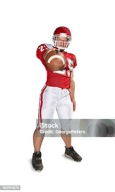 Football Player With Clipping Path Stock Photo - Download Image