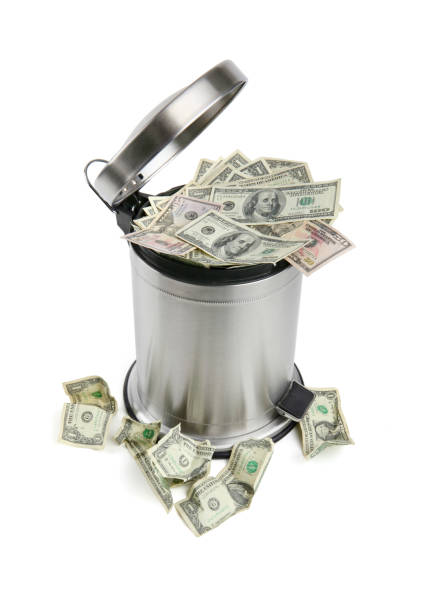 istock Trash Can and Money with Clipping Path 160194905