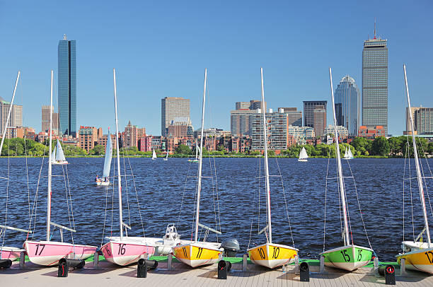 Boston City Rental SailBoats  prudential tower stock pictures, royalty-free photos & images