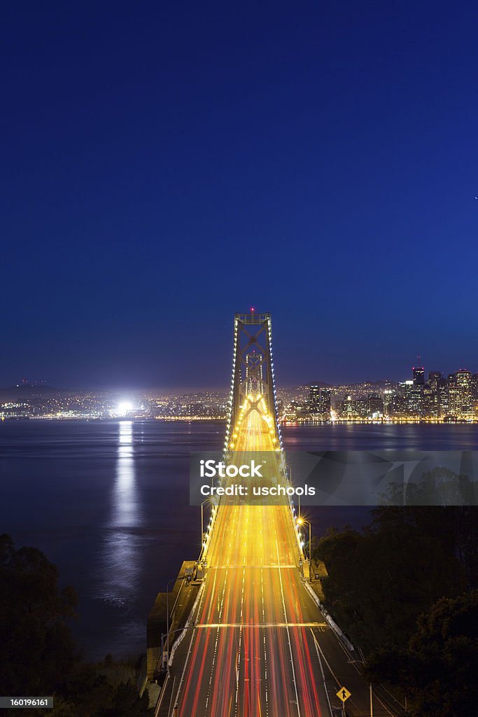 Bay-Brücke bei Nacht, San Francisco - Lizenzfrei Architektur Stock-Foto