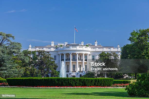 White House On A Clear Sky Stock Photo - Download Image Now - White House - Washington DC, US President, Washington DC