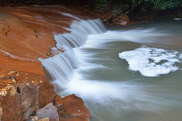 폭포 over 레드 락스 - monongahela national forest landscapes nature waterfall 뉴스 사진 이미지