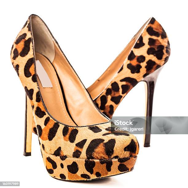 Elegante Leopardo Patrón De Zapatos De Tacones De Zapatos Foto de stock y más banco de imágenes de Calzado