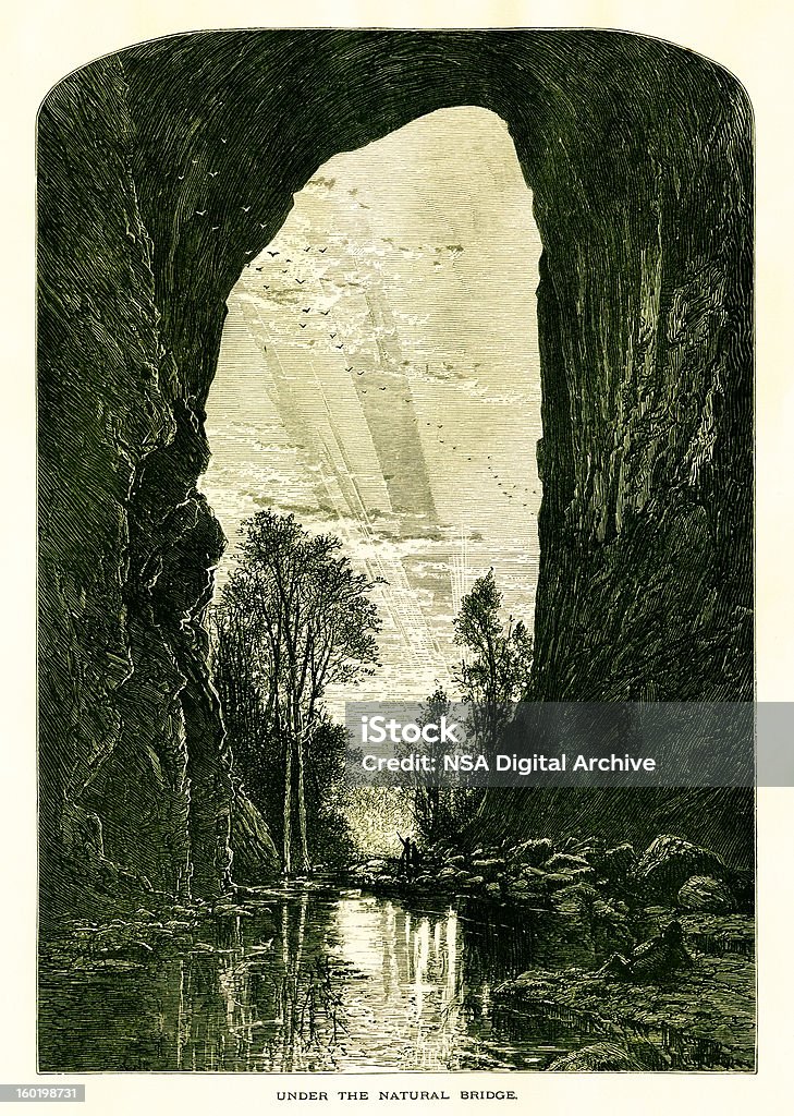 Unter dem Natural Bridge, Virginia - Lizenzfrei Höhle Stock-Illustration