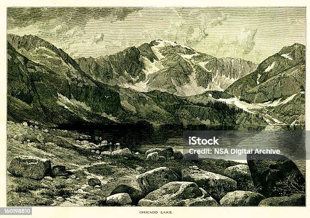 Chicago See Am Fuße Des Mount Evans Colorado Stock Vektor Art und mehr Bilder von Colorado - Westliche Bundesstaaten der USA - Colorado - Westliche Bundesstaaten der USA, Altertümlich, Gravieren