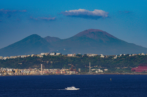 View on Bagnoli with Vesuvio background